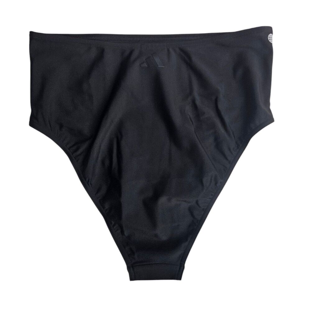ADIDAS High Rise Athletic Sport Swimwear Bottoms Size MEDIUM in Black NEW